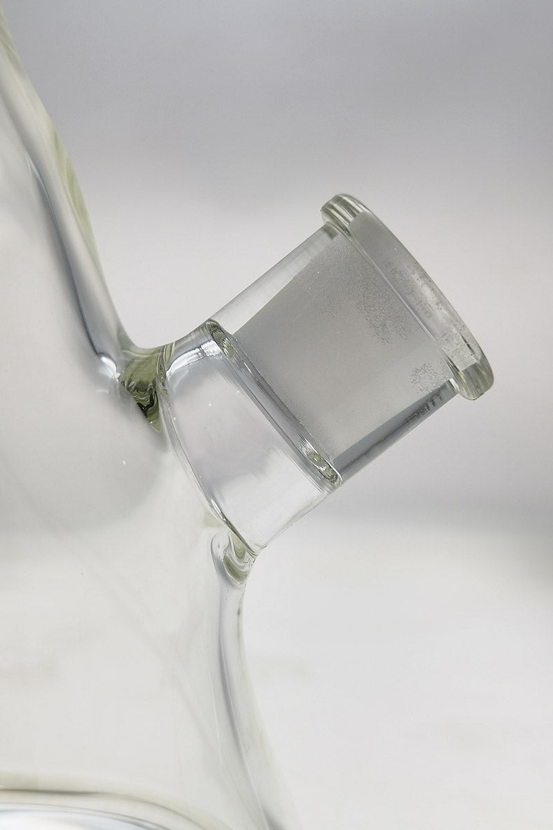 Close-up of TAG 16" Beaker ZONG with 18/14MM Downstem, Thick 7MM Glass, Side View