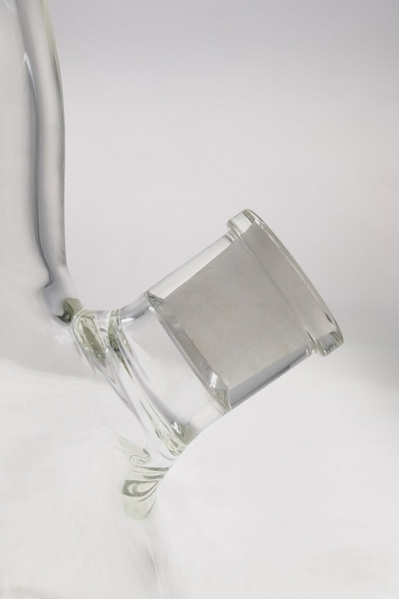 TAG 16" Beaker ZONG Bong with 50x9MM heavy wall, 18/14MM downstem, angled side view