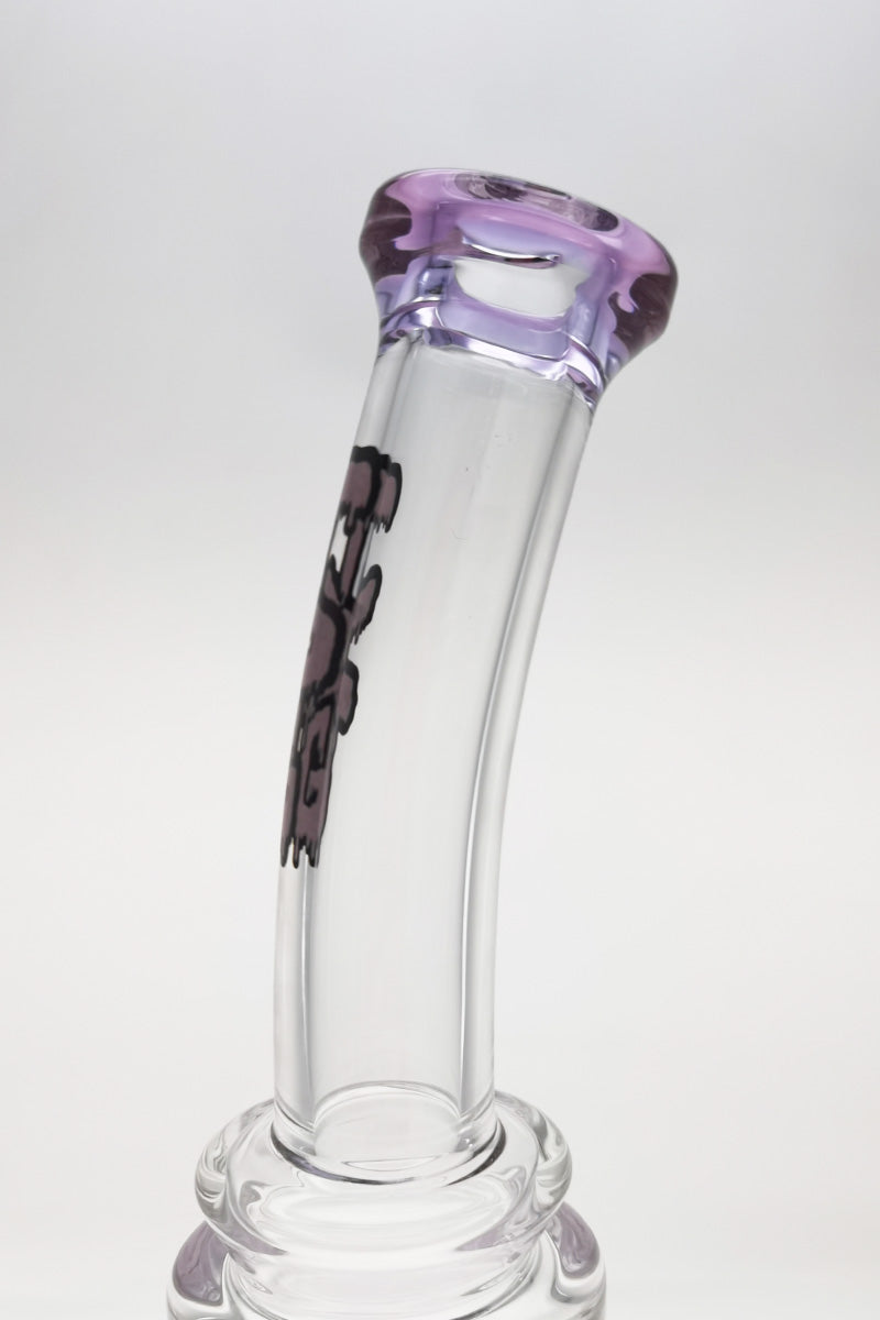Thick Ass Glass 16" Double Honeycomb Bong with Purple Accents, Side View