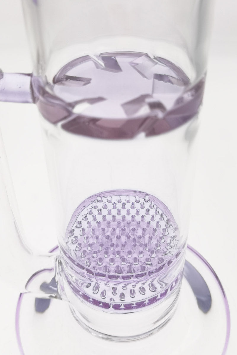 TAG 16" Bent Neck Bong with Double Honeycomb Percolator and Spinning Splash Guard