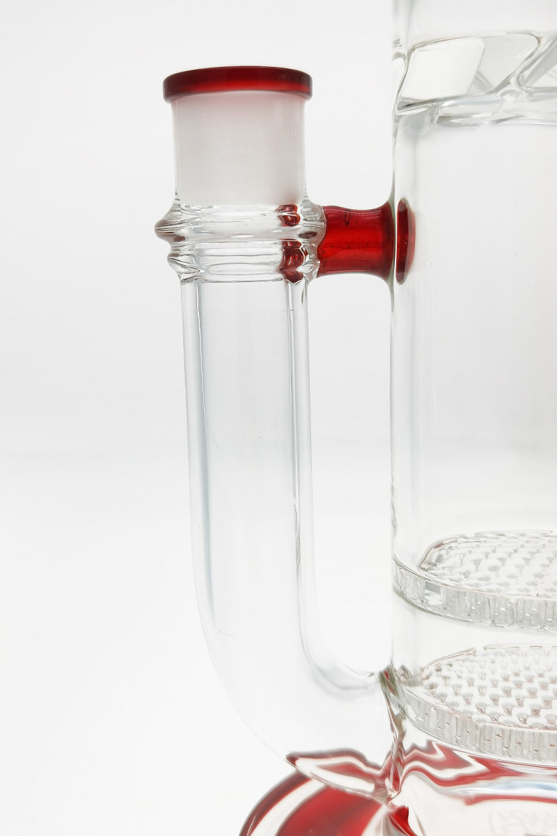 TAG 16" Bent Neck Bong with Double Honeycomb & Spinning Guard, 18MM Female Joint