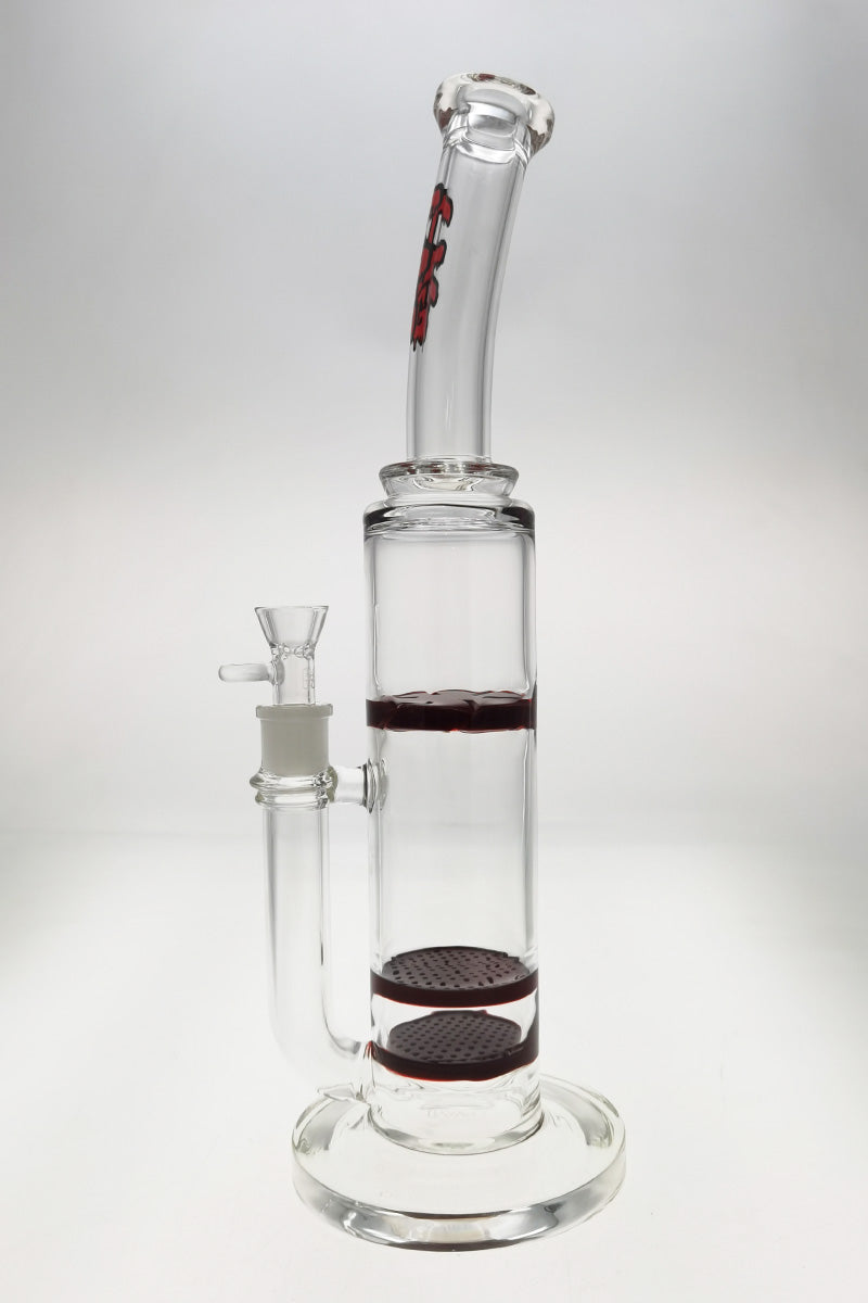 Thick Ass Glass 16" Double Honeycomb Bong with Spinning Splash Guard in Clear