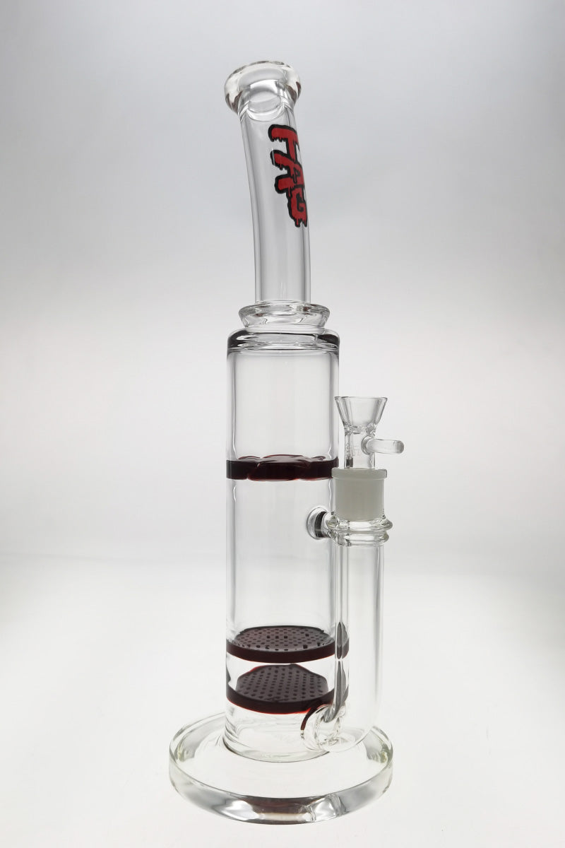 Thick Ass Glass 16" Double Honeycomb Bong with Spinning Splash Guard, Front View
