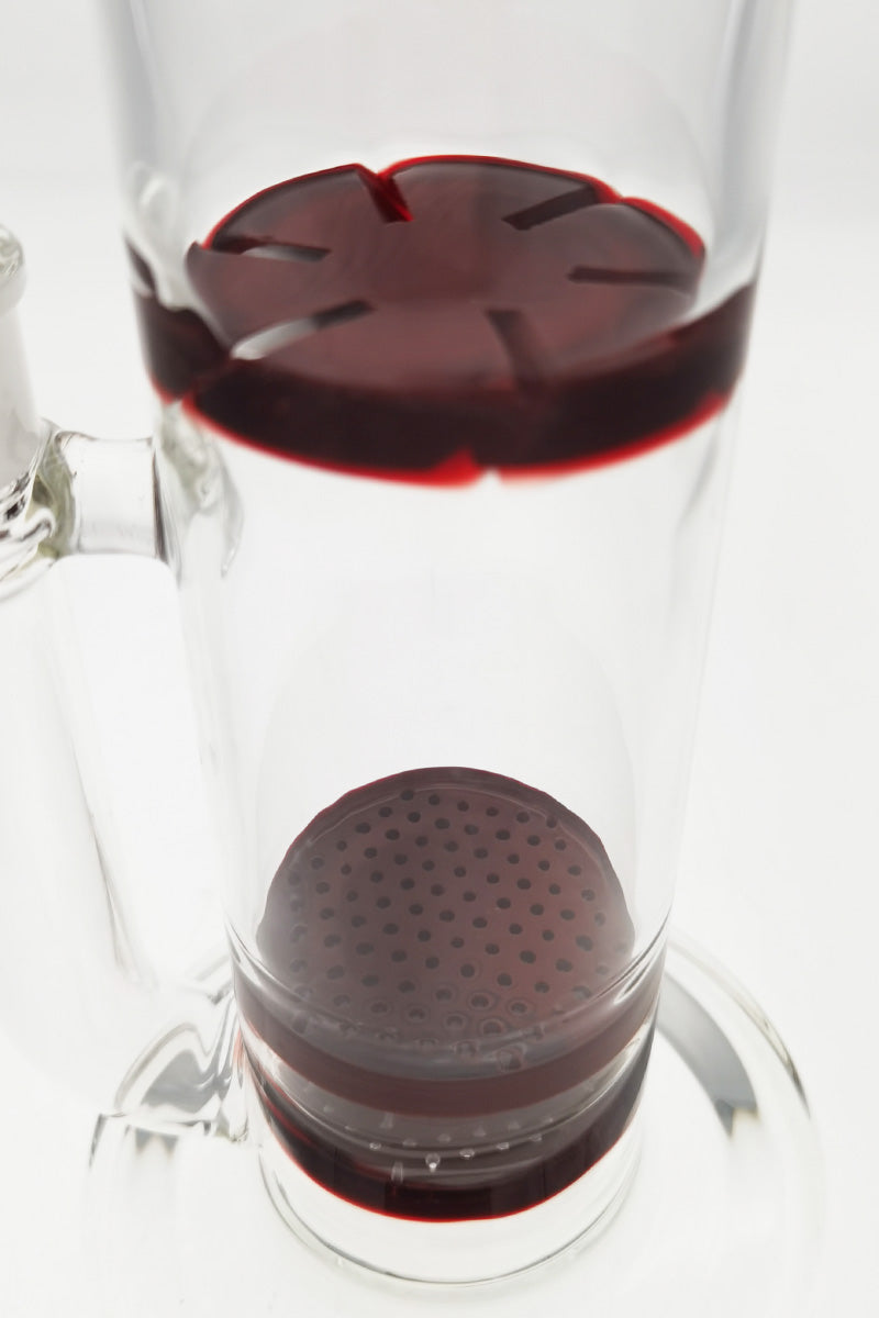 Thick Ass Glass 16" Double Honeycomb Bong with Spinning Splash Guard, Close-up View