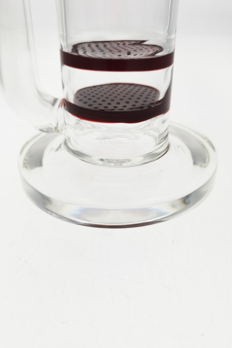 Close-up of TAG 16" Bong Base with Double Honeycomb Percolator, 18MM Female Joint