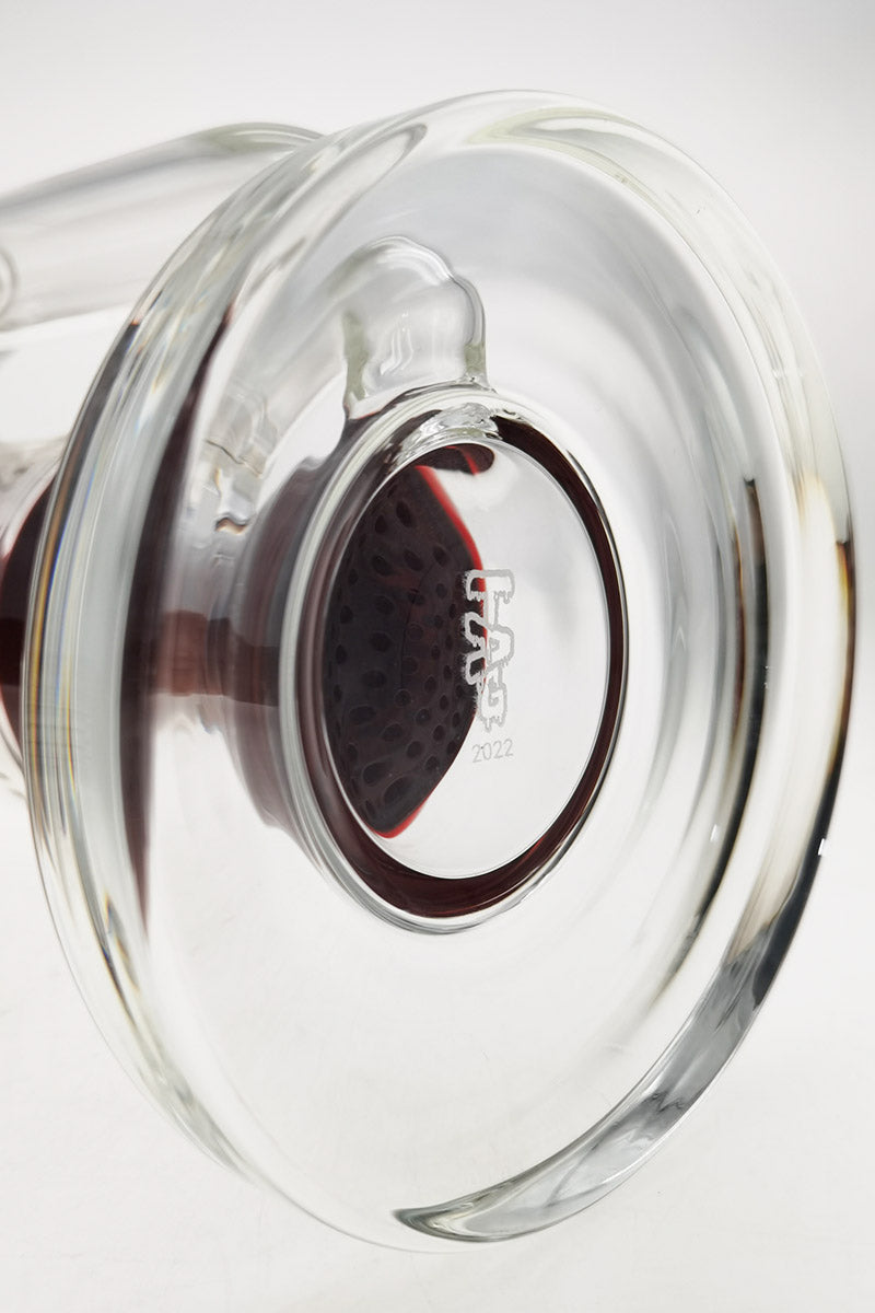 TAG 16" Bent Neck Bong with Double Honeycomb Percolator and Splash Guard - Close-up