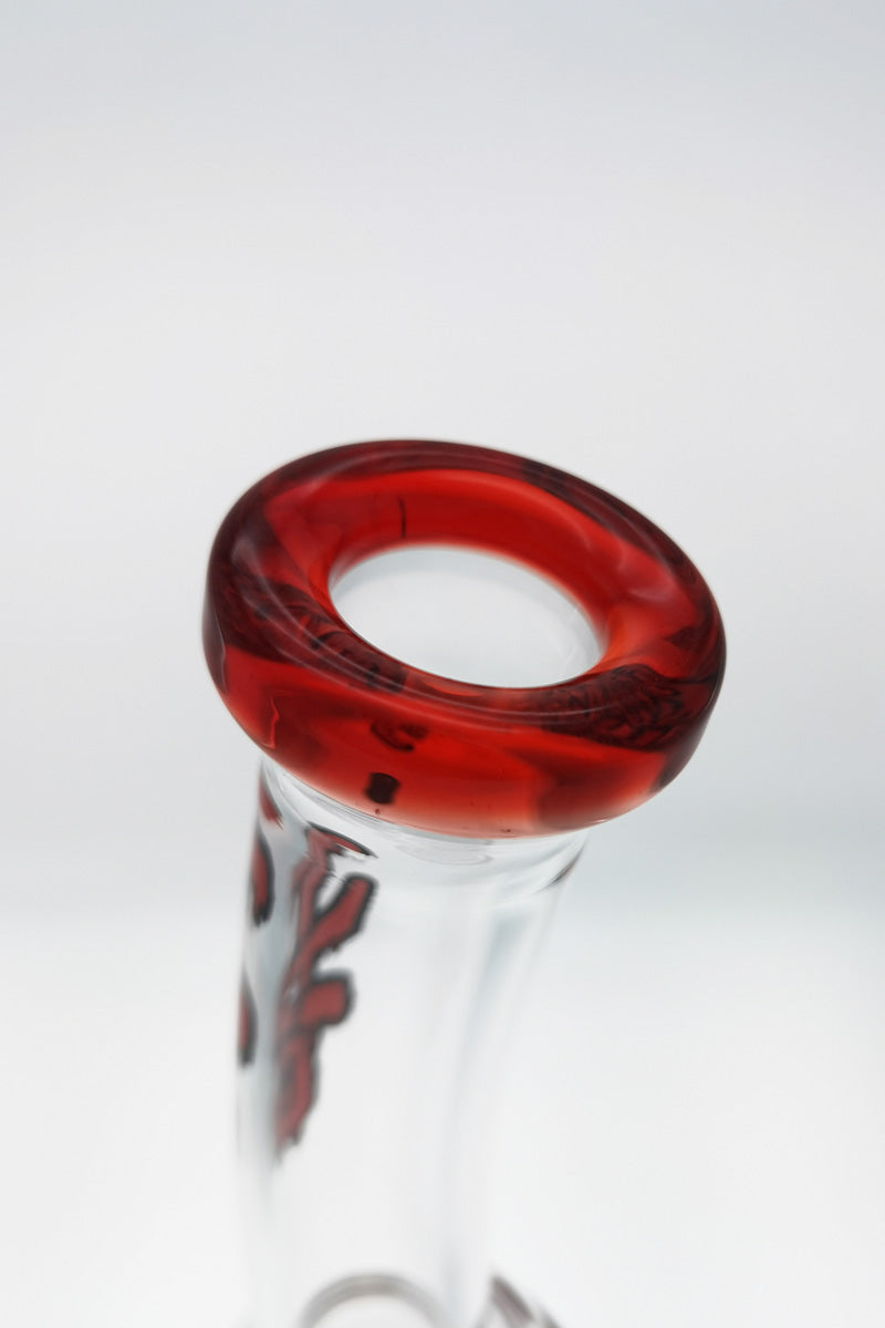 TAG 16" Bent Neck Bong with Double Honeycomb, Spinning Guard, 18MM Female Joint, Top View