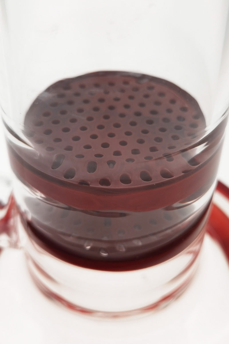 Close-up of TAG 16" Bong with Double Honeycomb Percolator and Bent Neck Design