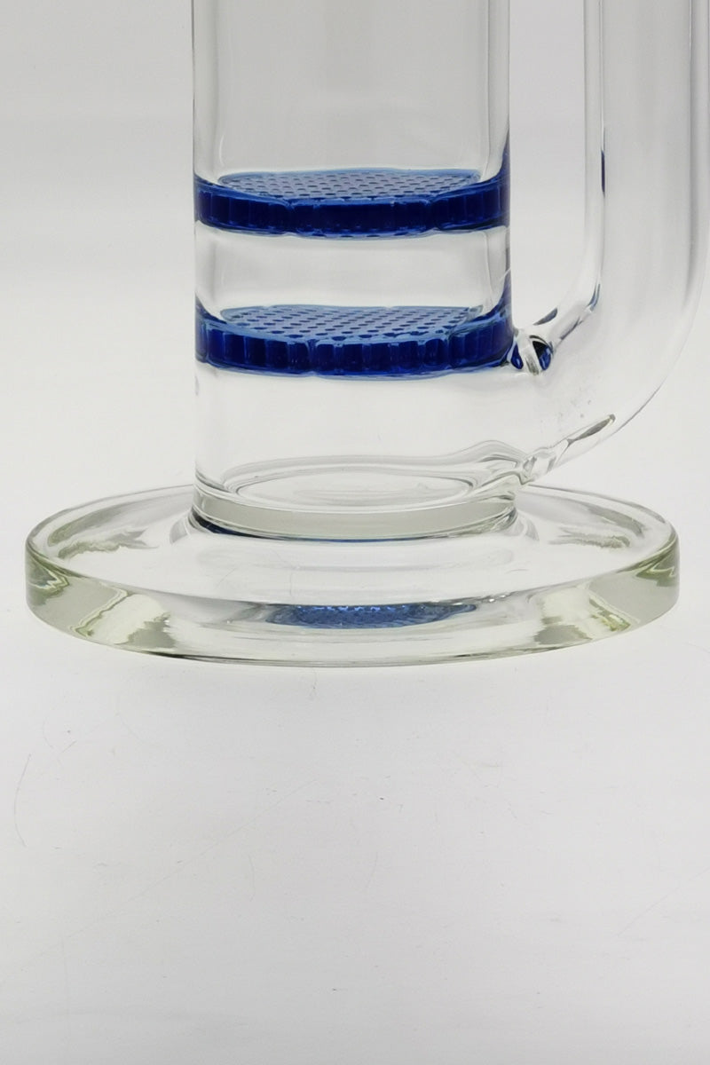 Close-up of TAG 16" Bong Base with Double Honeycomb Percolators and 18MM Female Joint