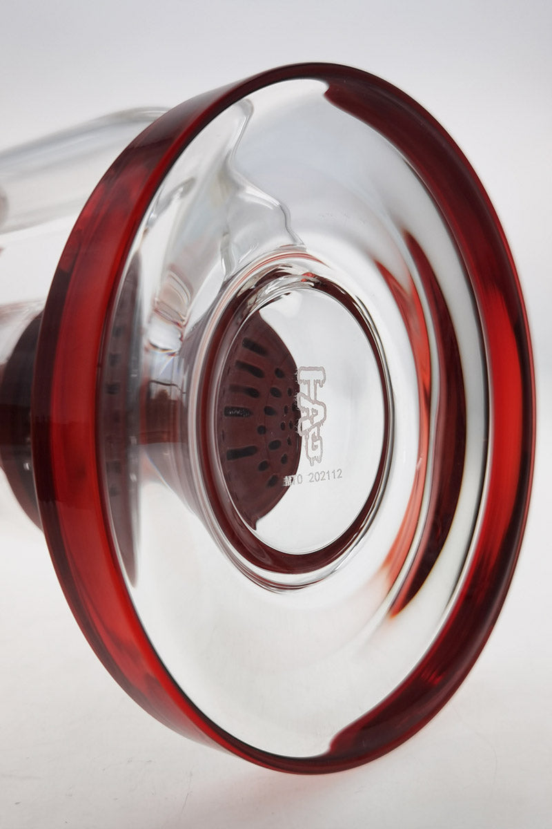 TAG 16" Bent Neck Double Honeycomb Bong with Spinning Splash Guard, Close-up View