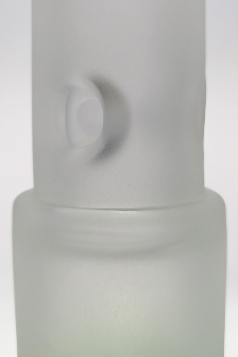 Close-up of TAG 16" Bong with Double Honeycomb & Spinning Splash Guard, Frosted Glass