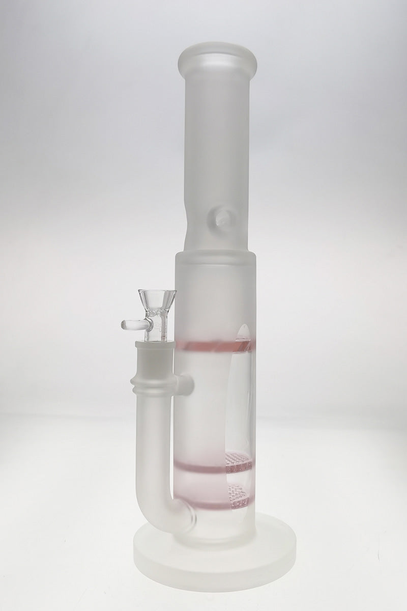 Thick Ass Glass 16" Quartz Bong with Double Honeycomb Perc and Spinning Guard, Front View