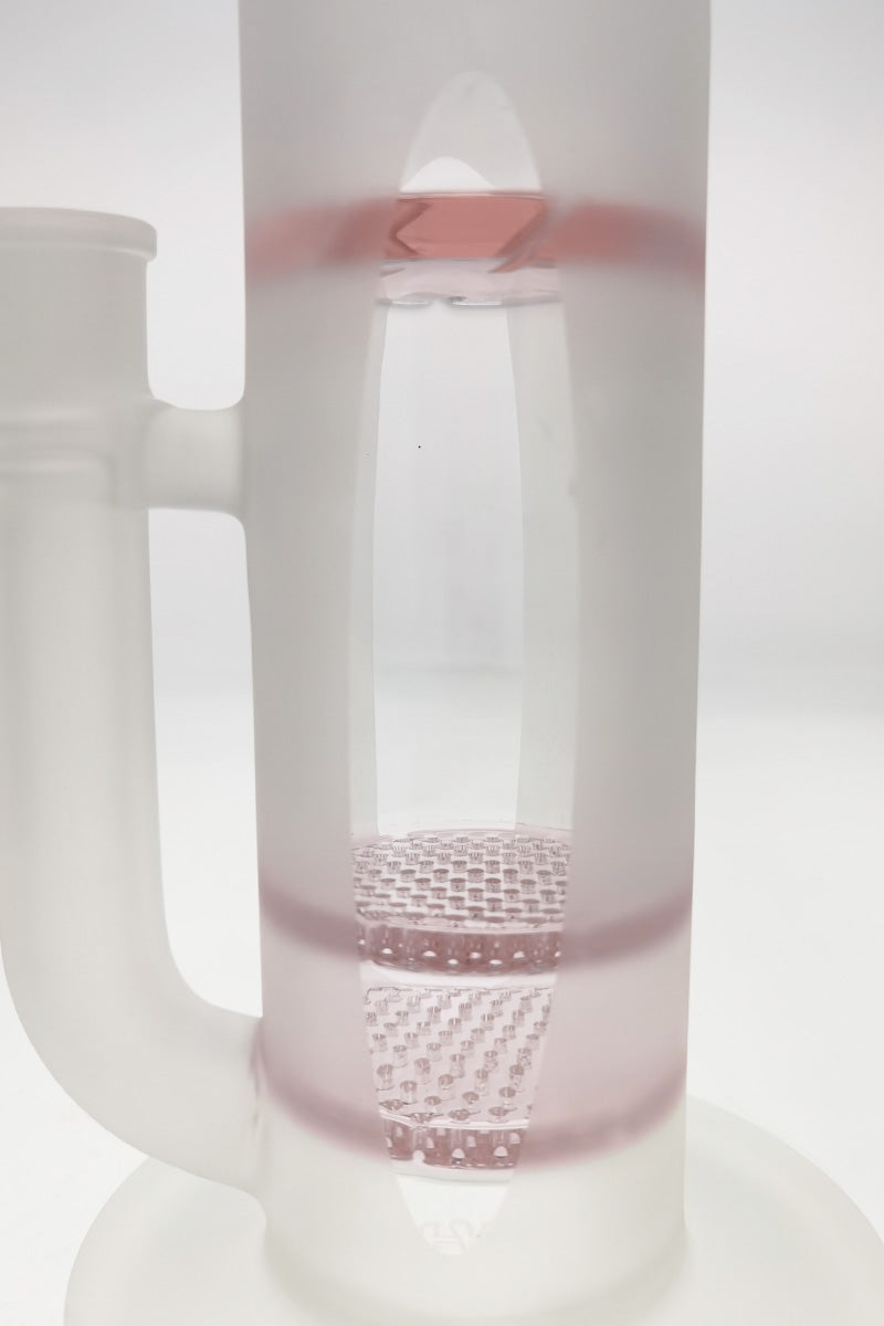 TAG 16" Bong with Double Honeycomb & Spinning Splash Guard, Close-Up Side View