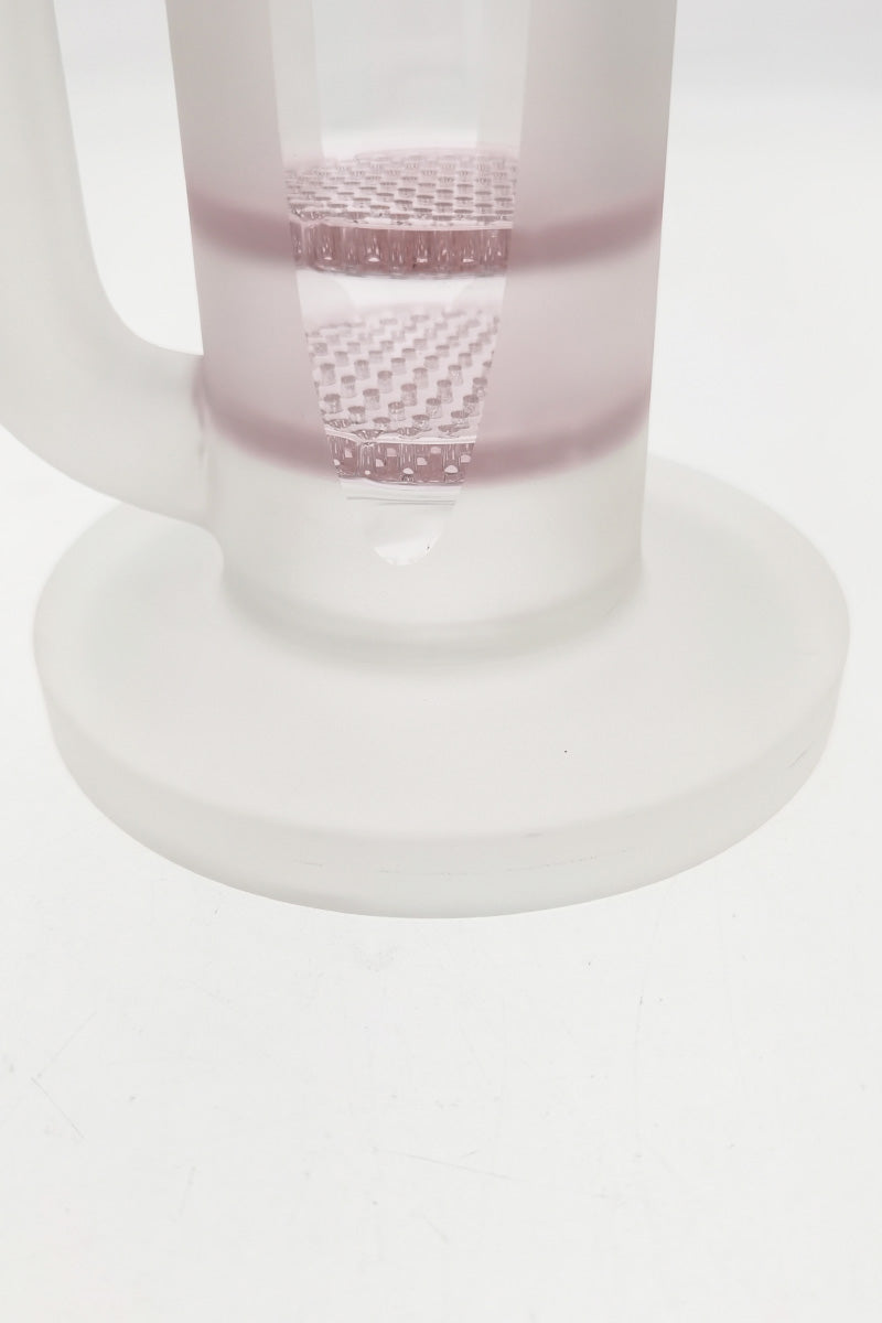 Close-up of TAG 16" bong base with double honeycomb percolator and thick 7mm glass