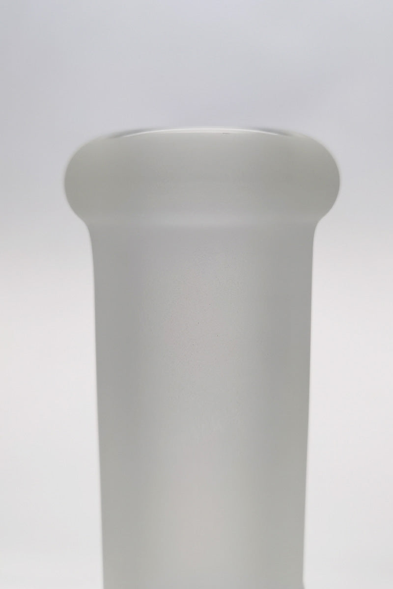 Close-up of Thick Ass Glass 16" Quartz Bong Mouthpiece, Durable 7mm Thickness, Clear Variant