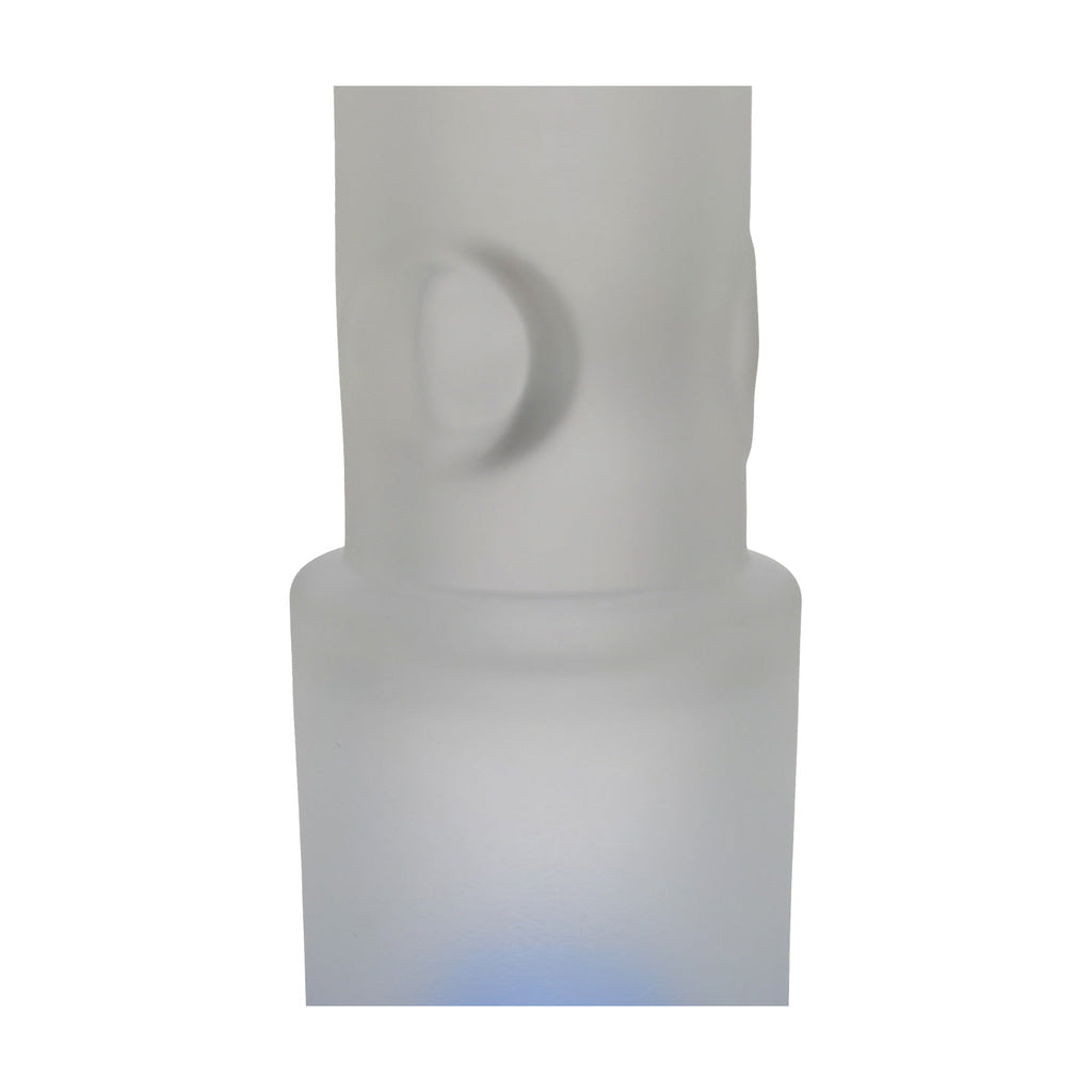 Close-up of TAG 16" Double Honeycomb Bong with Spinning Splash Guard, frosted glass finish