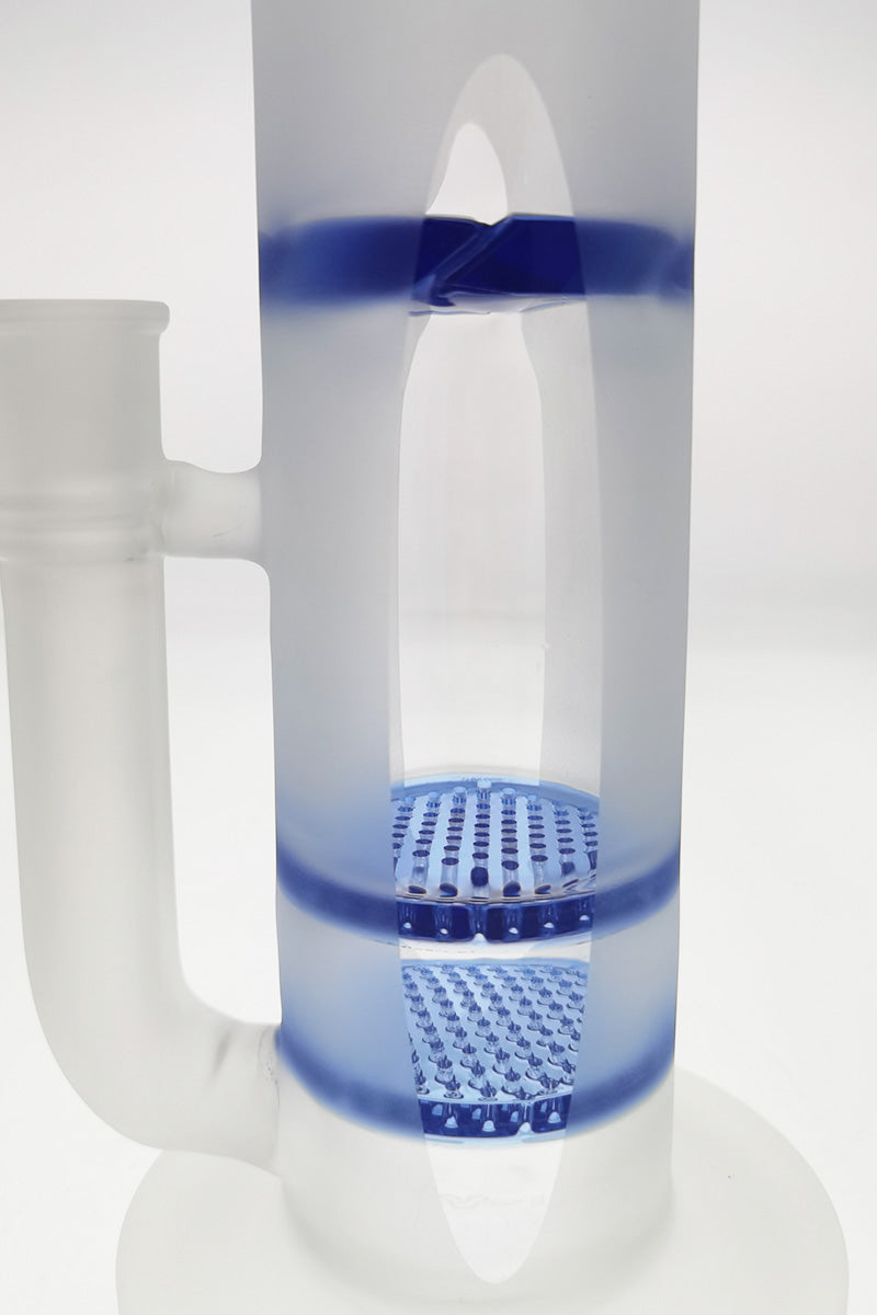 TAG 16" Double Honeycomb Bong with Spinning Splash Guard, 18MM Female Joint, Clear Glass