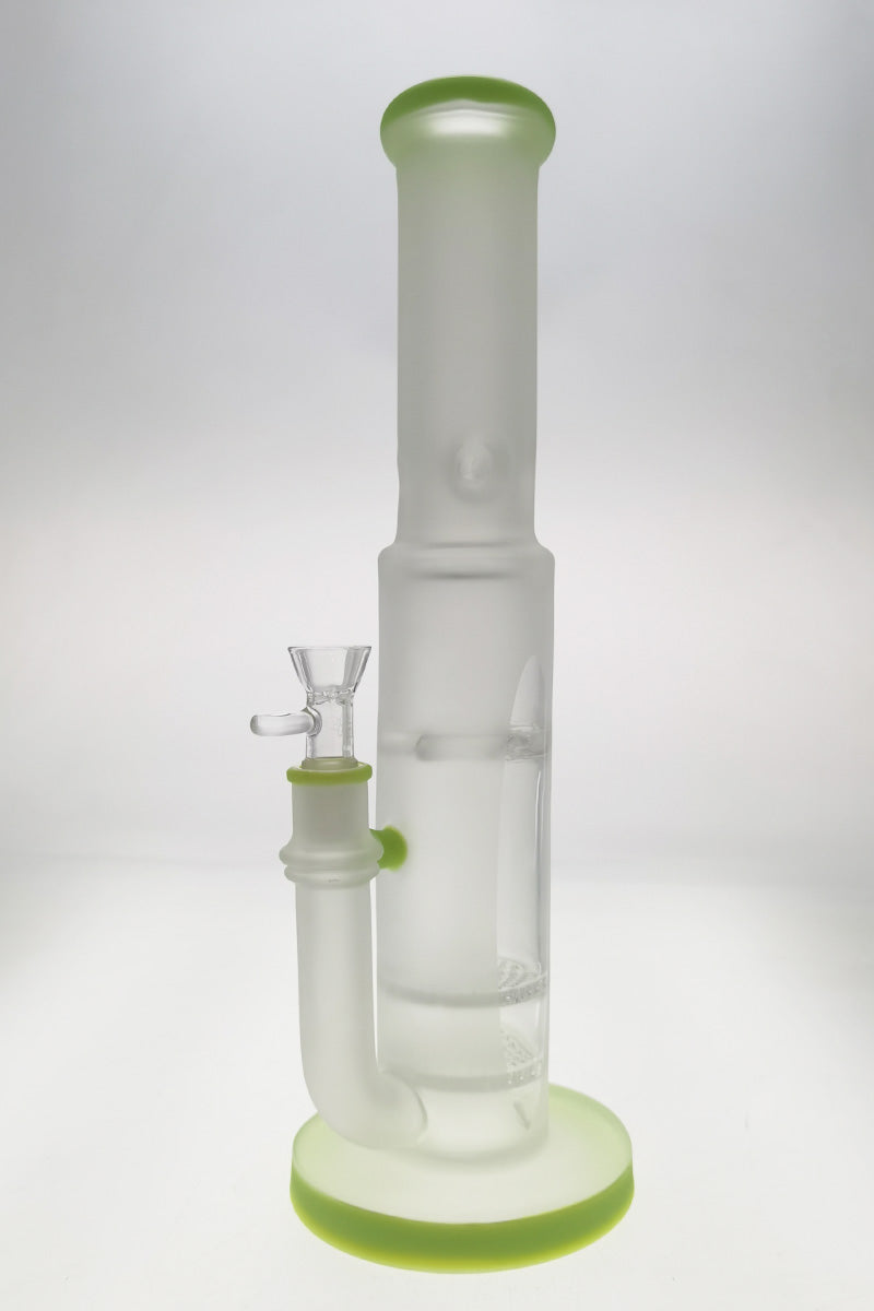 Thick Ass Glass 16" Quartz Bong with Double Honeycomb & Spinning Guard in Slyme Green