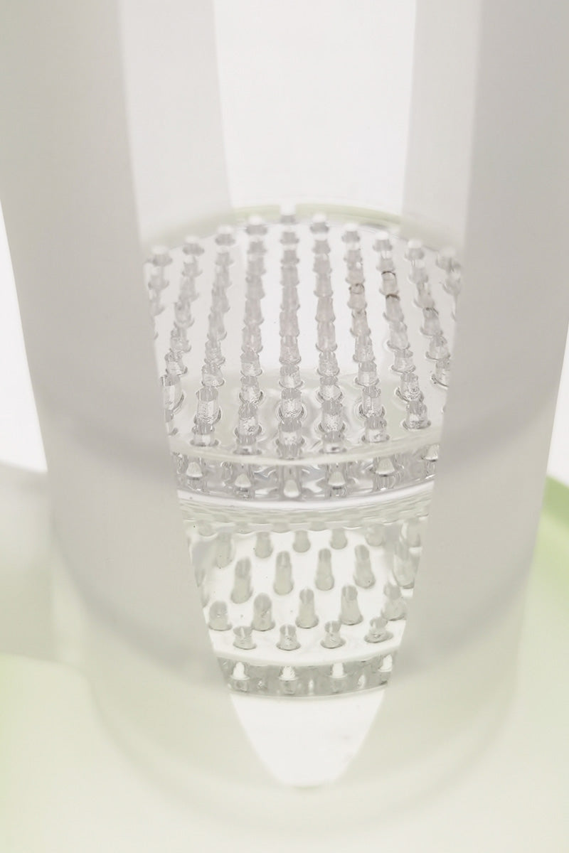 Close-up of TAG 16" bong with double honeycomb percolators and 7mm thick glass