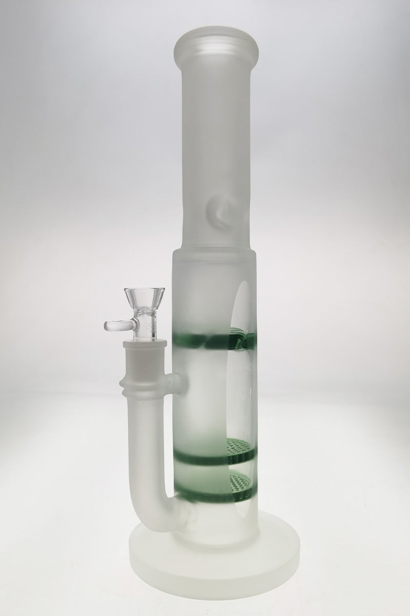 Thick Ass Glass 16" Quartz Bong with Double Honeycomb Percolator & Spinning Splash Guard, Clear