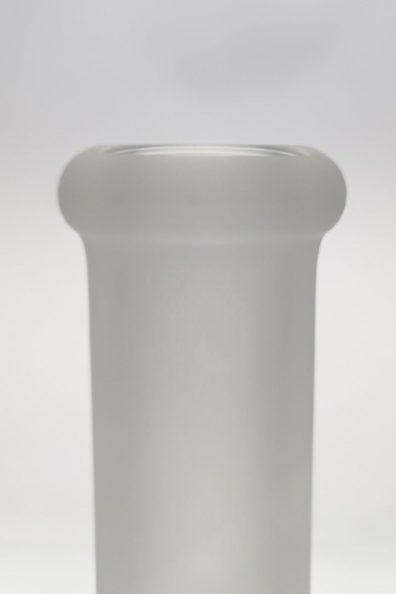 Close-up of Thick Ass Glass 16" Quartz Bong Mouthpiece, Frosted Finish, 7mm Thickness