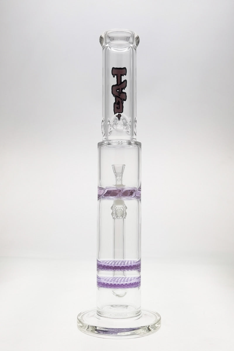 Thick Ass Glass 16" Quartz Bong with Double Honeycomb & Spinning Guard in Clear View