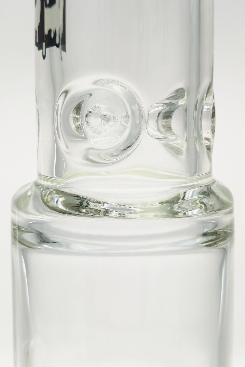 Close-up of TAG Double Honeycomb Bong with Spinning Splash Guard, 18MM Female Joint