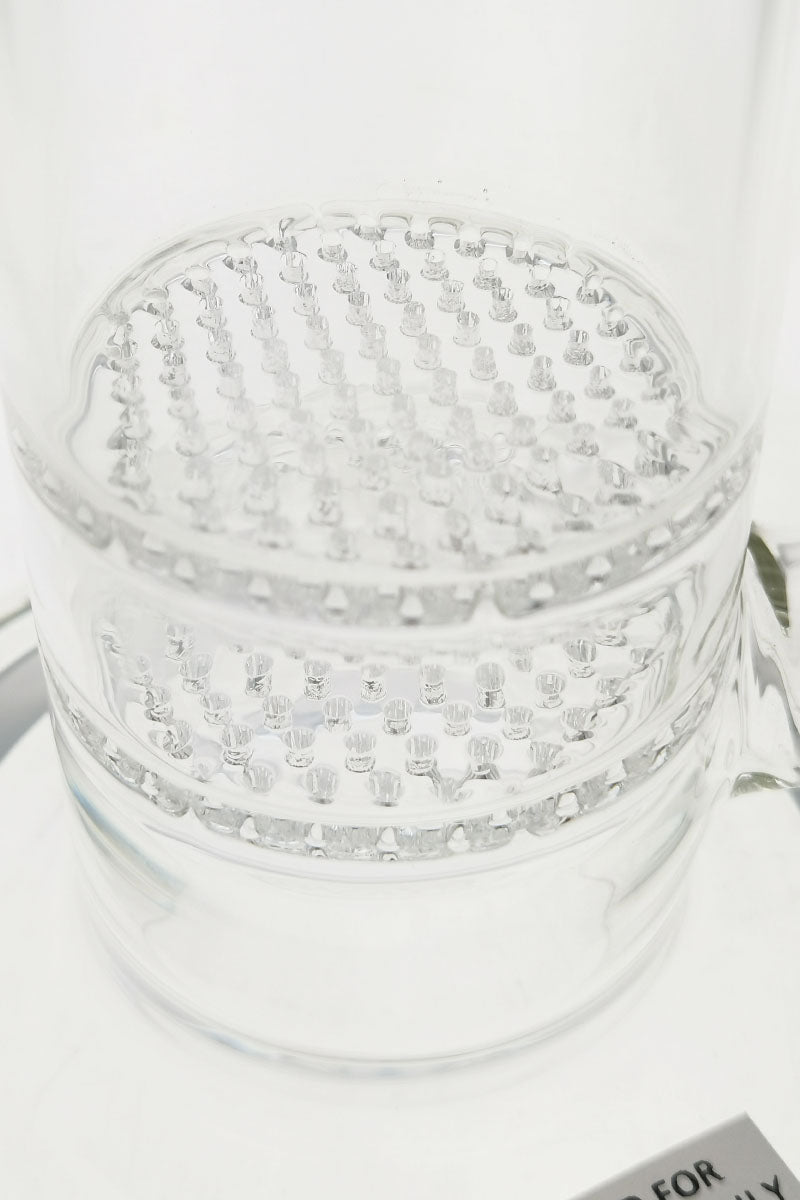 Close-up of TAG 16" Double Honeycomb Percolator in 50x7MM Bong with 18MM Female Joint