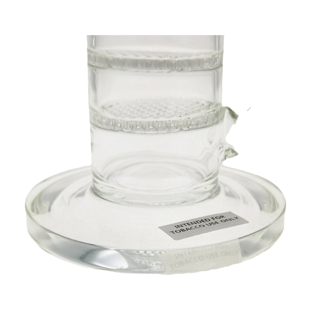 TAG 16" Double Honeycomb Bong with Spinning Splash Guard, Clear Glass, Bottom View
