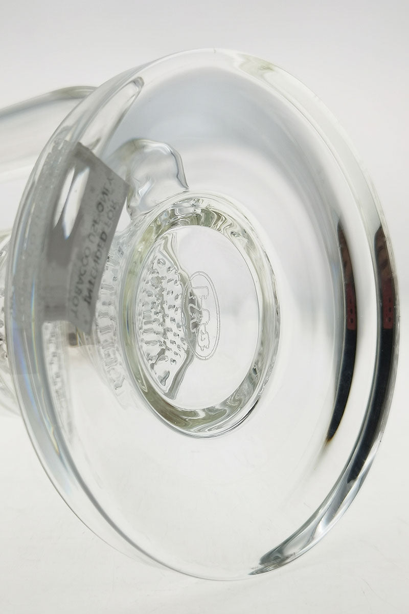 Close-up of TAG Double Honeycomb Bong's 18MM Female Joint with Brand Engraving