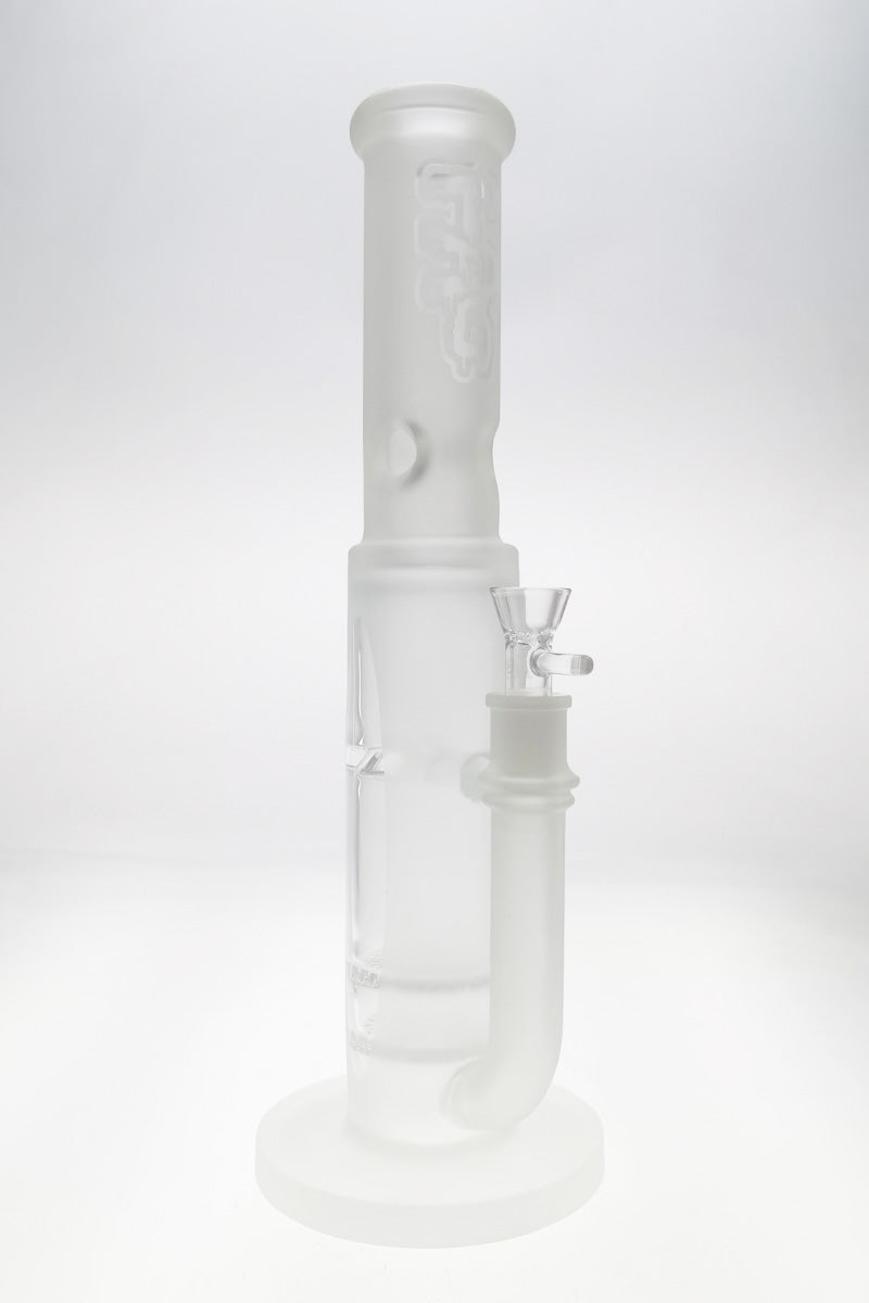 Thick Ass Glass 16" Quartz Double Honeycomb Bong with Spinning Guard in Clear - Front View