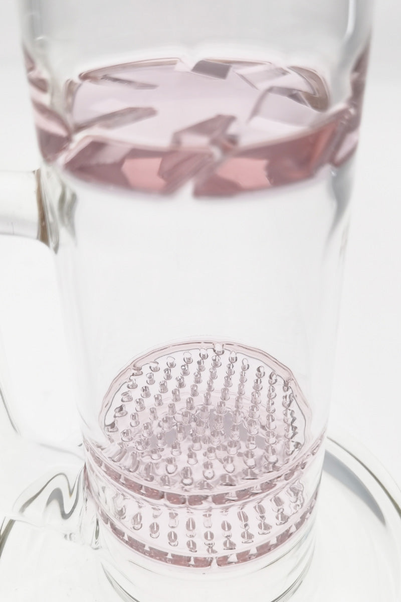 Close-up of TAG 16" Double Honeycomb Bong with 18MM Female Joint and 7MM Thickness