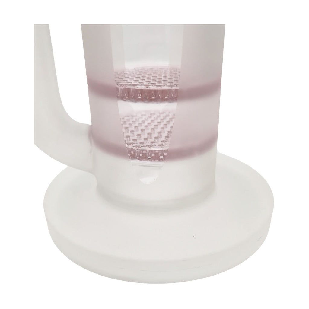 Close-up of TAG 16" bong base with double honeycomb percs and sturdy 7mm thickness