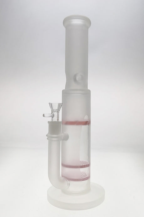 TAG 16" Double Honeycomb Bong with Spinning Splash Guard and Pink Accents, Front View