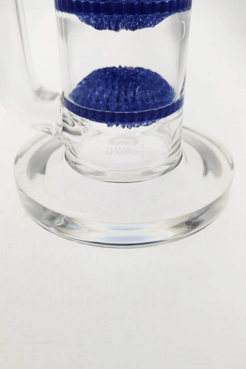 TAG 16" Bong with Blue Netted Disc Diffuser and Spinning Splash Guard, 7mm Thick
