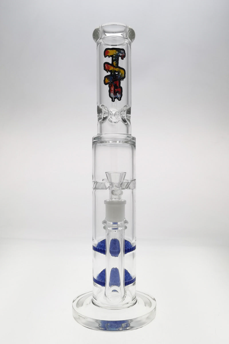 TAG 16" Tie Dye Double Disc Diffuser Bong with Spinning Splash Guard, 18MM Female Joint