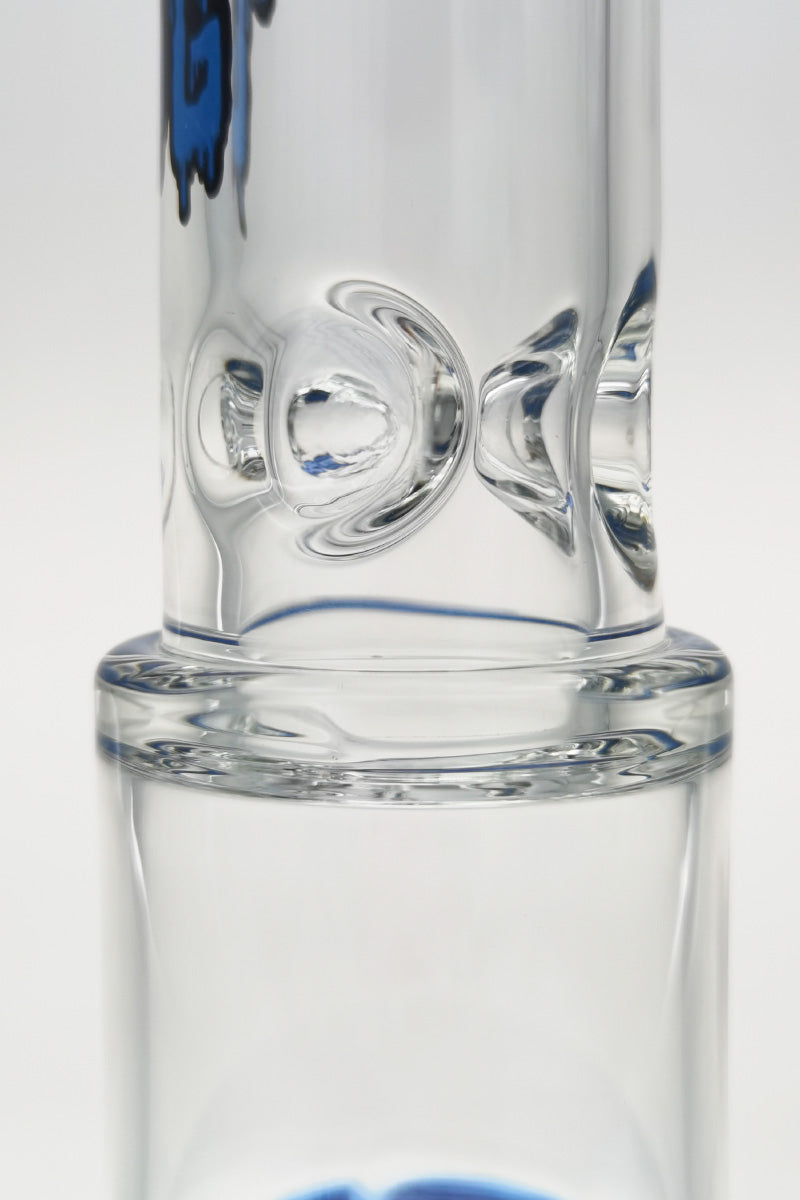 TAG 16" Double Disc Diffuser Bong Close-Up, Tie Dye Detail, 18MM Female Joint, 7MM Thick Glass