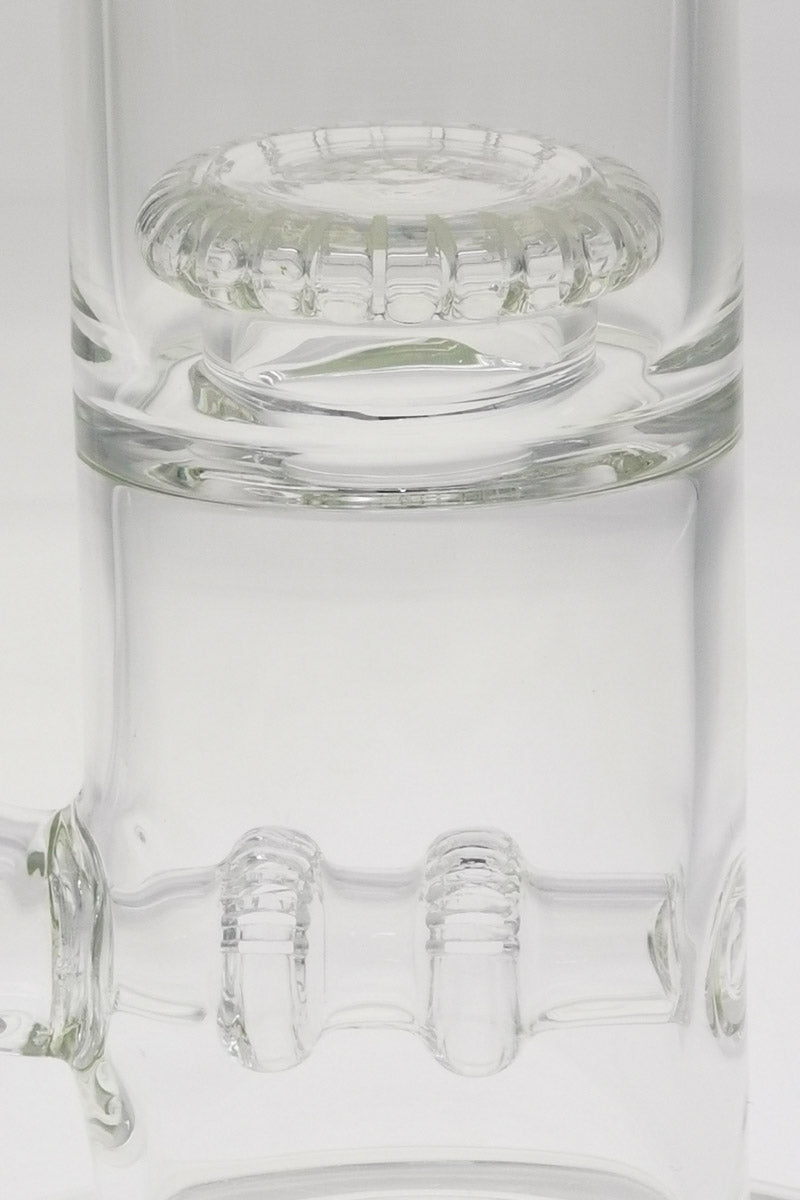 Close-up of TAG 16" Double UFO Inline to Showerhead Bong with 7mm thickness