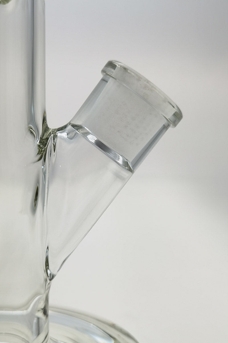 Close-up of TAG 16" Straight Tube Bong with 18/14MM Downstem, 7mm Thickness