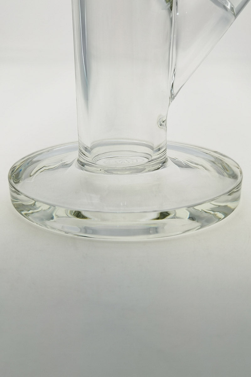 Close-up of TAG 16" Straight Tube Bong Base, 7mm Thick Glass, 18/14MM Downstem