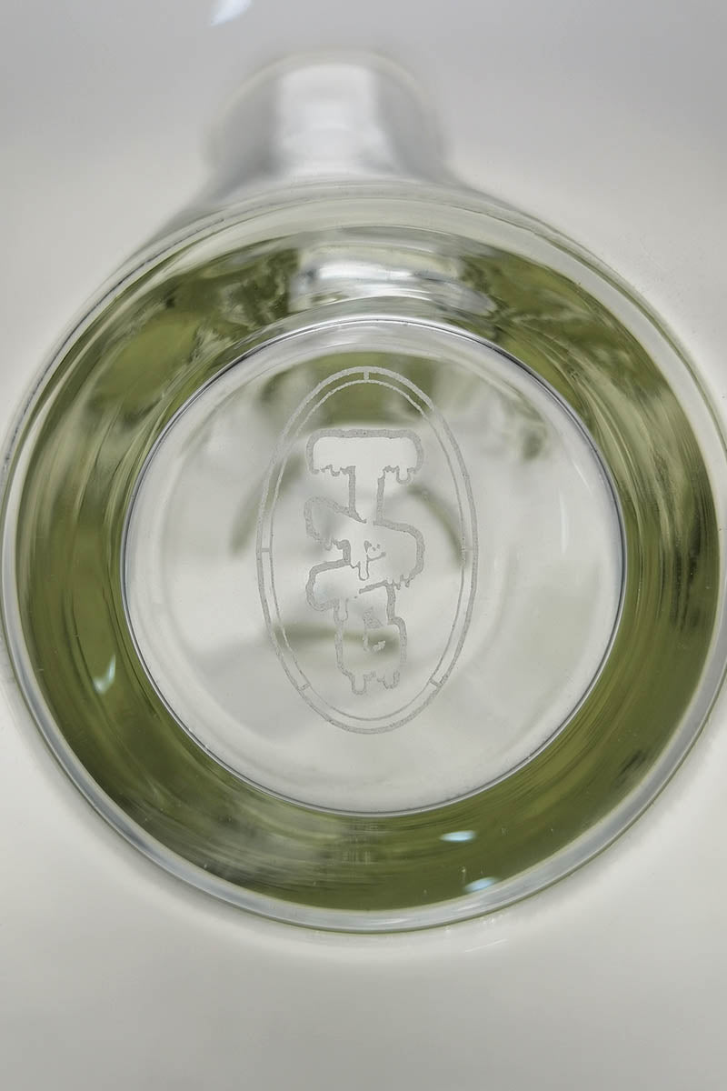 TAG 16" Straight Tube Bong, 50x7MM, Top View Showing 18/14MM Downstem