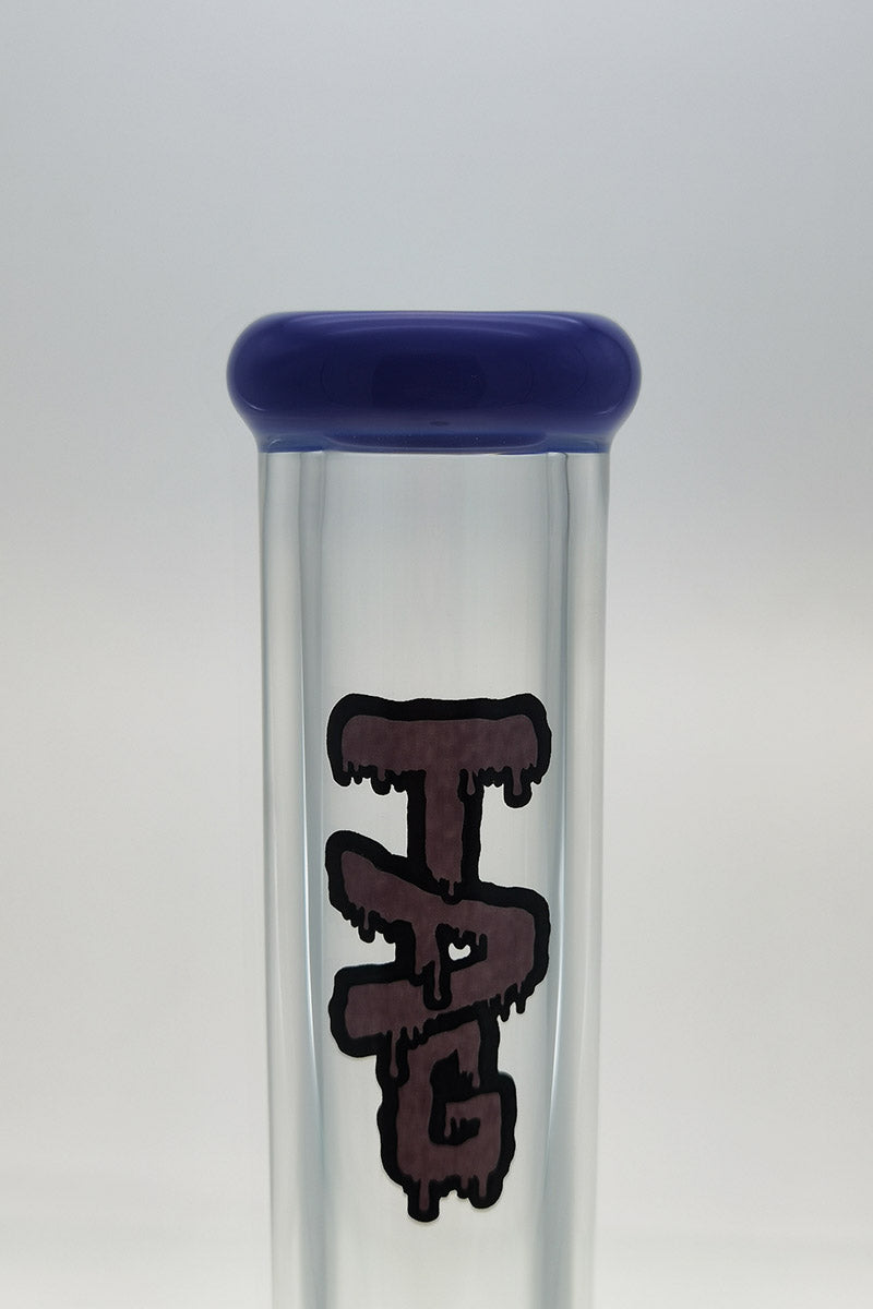 TAG 16" Straight Tube Bong 50x9MM with Purple Accents - Front View