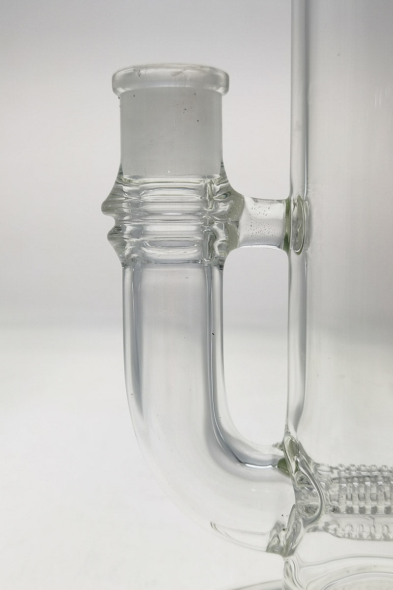 Close-up side view of Thick Ass Glass 16" Helix Dome & Inline Bong with 18MM Female Joint