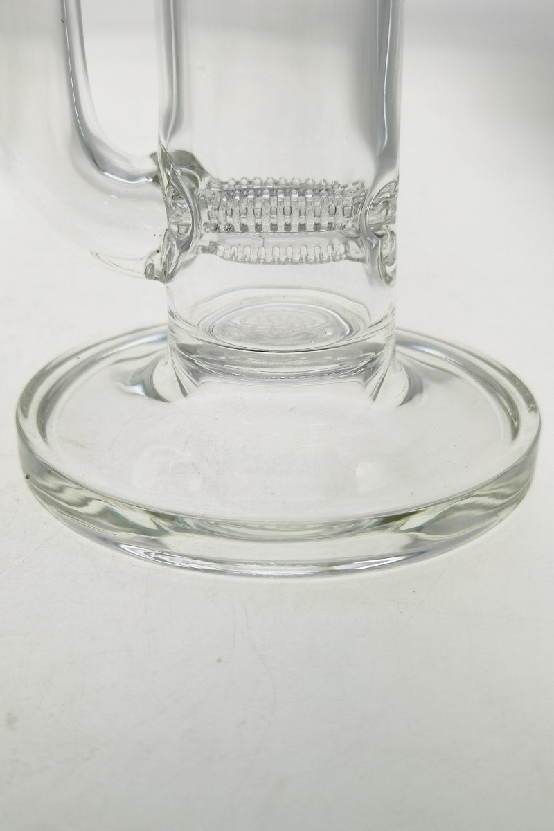 Close-up of TAG 16" Bong Base with Inline Percolator, 18MM Female Joint, 4MM Thick Glass