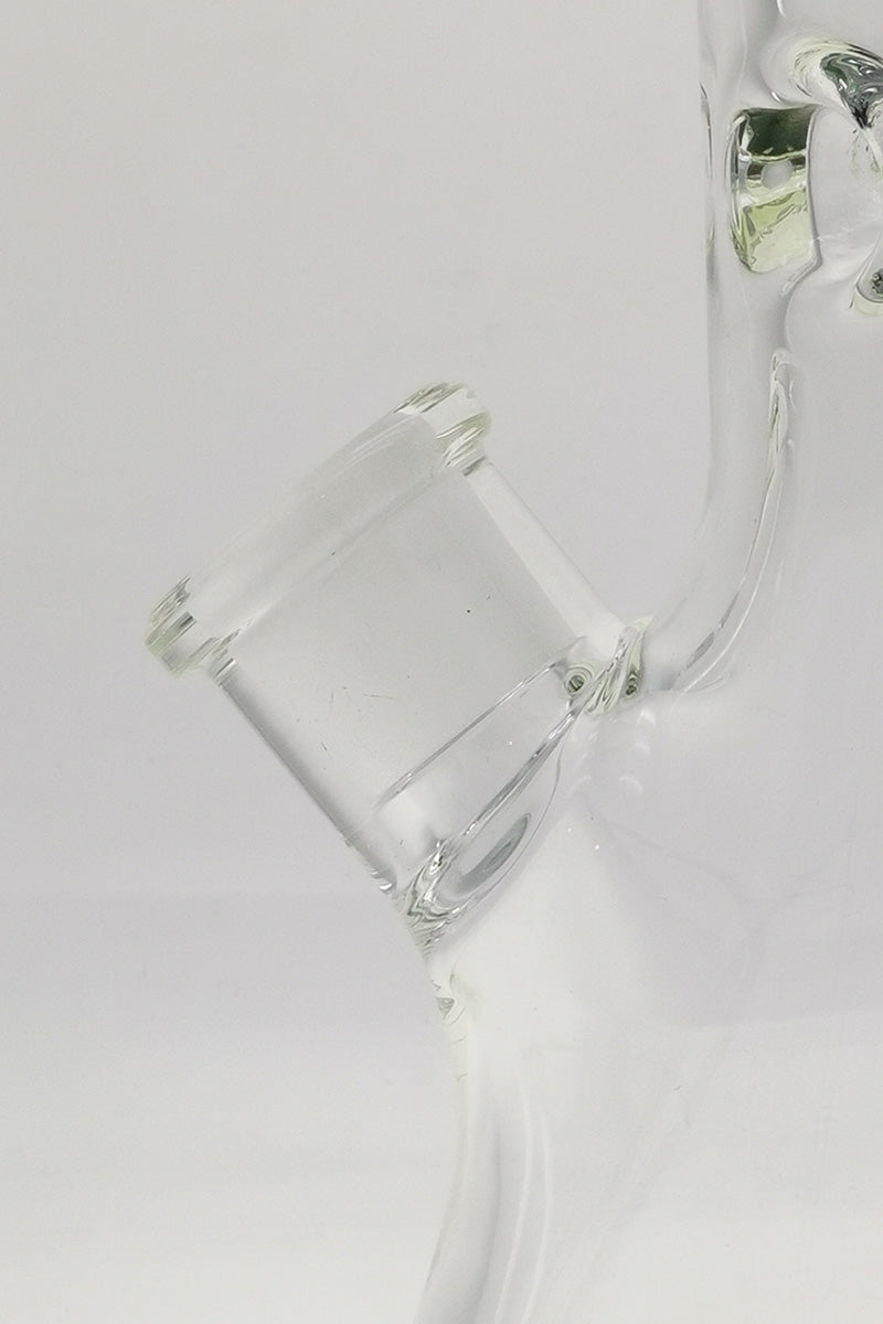 Close-up of TAG 18" Beaker Bong 50x7MM with Rasta accents on 18/14MM Downstem