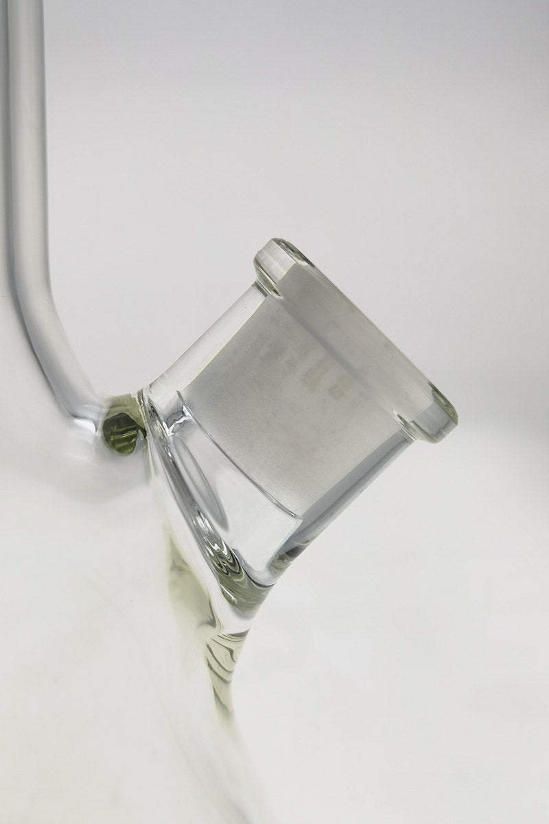 Close-up of TAG 18" Beaker Bong Base, 50x7MM Thick Quartz Glass, No Ice Pinches