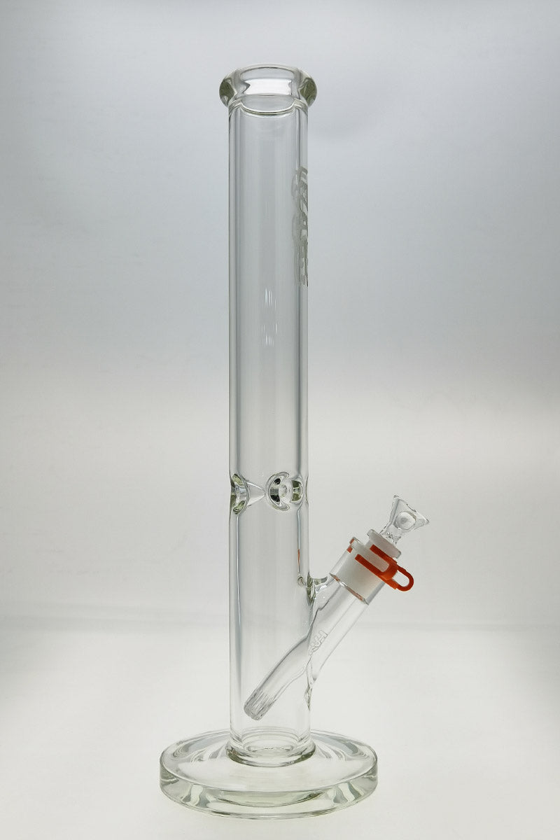 Thick Ass Glass 18" Straight Tube Bong, 50x7MM with 18/14MM Downstem, Front View