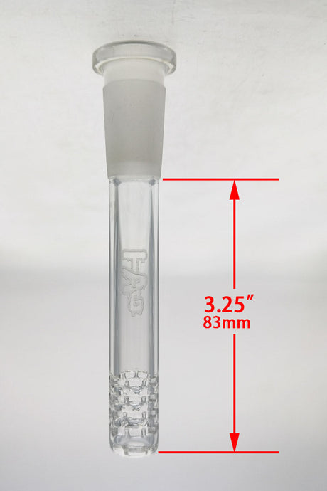 TAG 3.25" Open End Downstem with 32 Slits for Bongs - Clear Quartz, Front View