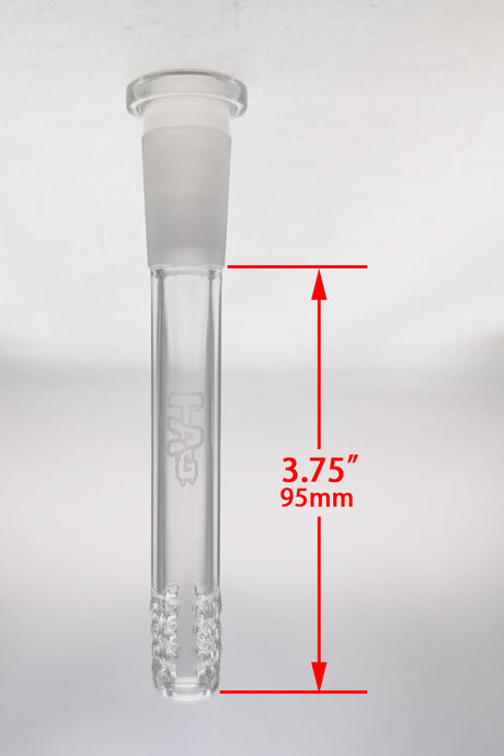 TAG 18/14MM Open End Downstem with 32 Slit Multiplying Rod, 3.75" Length, Front View