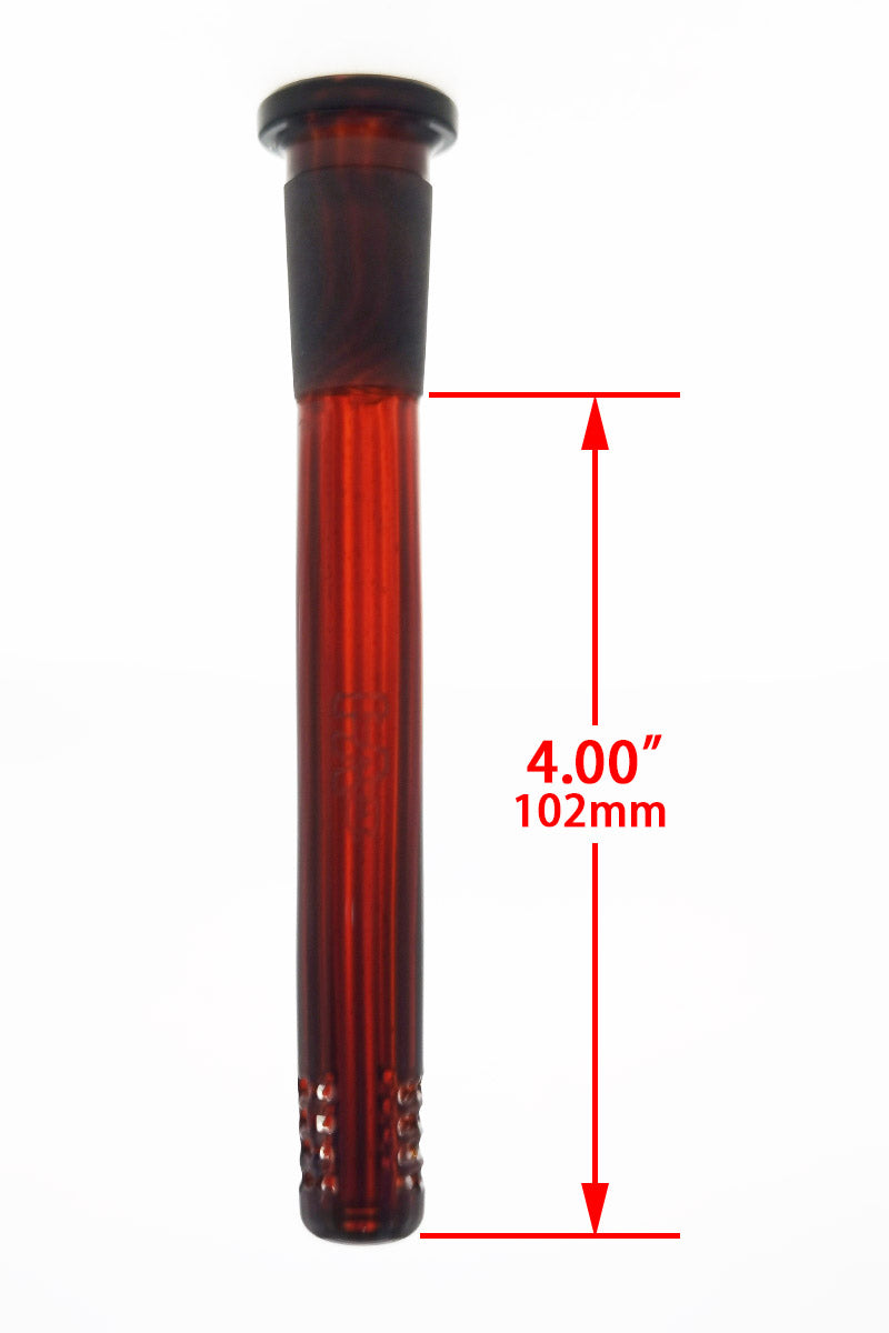 TAG 4 inch 32 Slit Multiplying Rod Downstem in Full Double Mai Tai color, front view on white background